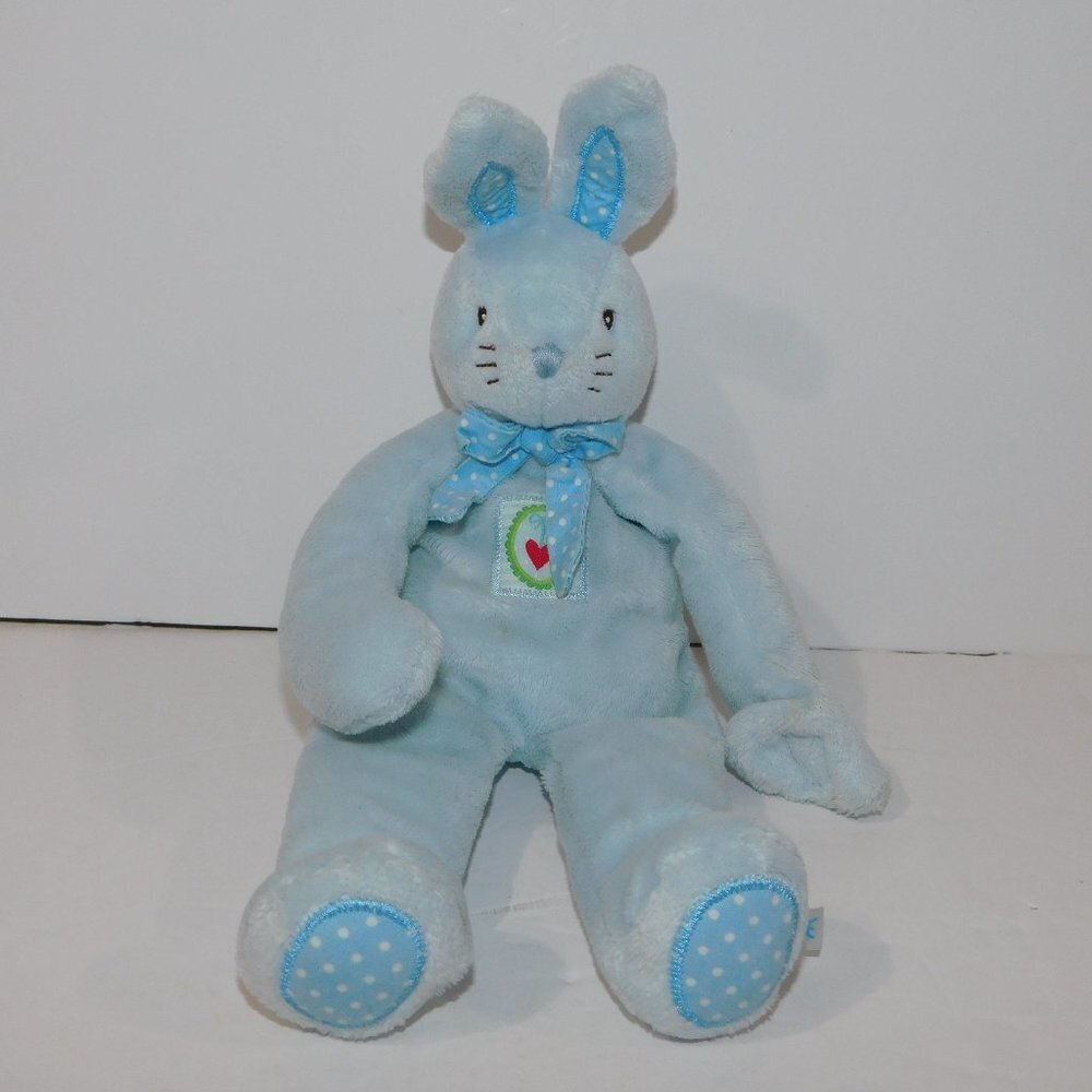 Spiegelburg Home Germany 10" Plush Blue bunny Rabbit Baby Lovey Pacifier holder